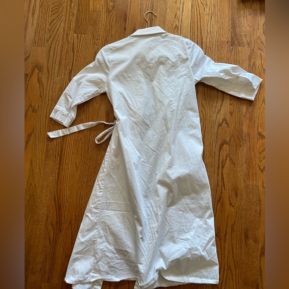 Knee length button down wrap, dress linen material - Picture 5 of 5